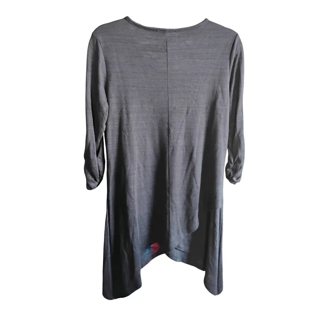 Serena Williams Signature Statement Black Tunic Top Womens M 3/4 Sleeve Asym Hem